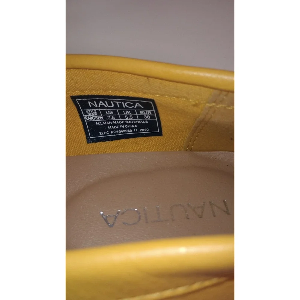 Nautica Womens Raintree Loafers Mustard Yellow Chain Detail Driving Flats 7.5
